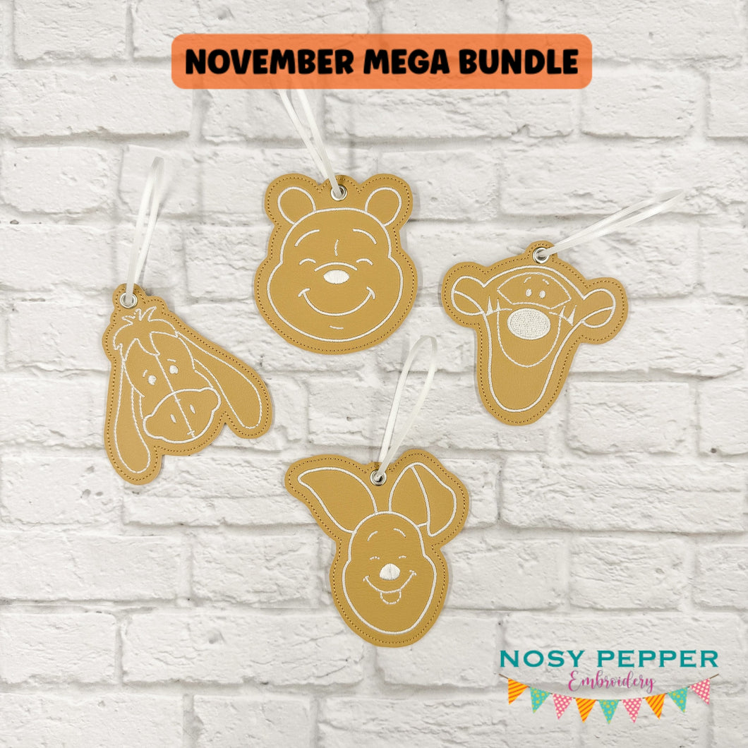 Woods Friends ornament set (set of 4 designs) machine embroidery design DIGITAL DOWNLOAD