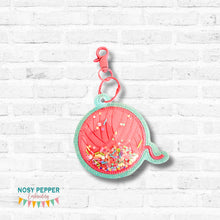 Load image into Gallery viewer, Yarn shaker appliqué bag tag/ornament/bookmark machine embroidery design DIGITAL DOWNLOAD
