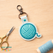 Load image into Gallery viewer, Yarn applique snap tab (single &amp; multi files included) machine embroidery design DIGITAL DOWNLOAD