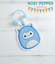 Load image into Gallery viewer, Yeti squishy applique bookmark/ornament/bag tag machine embroidery design DIGITAL DOWNLOAD