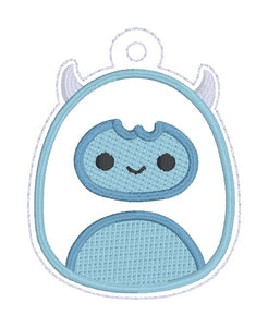 Yeti squishy snap tab and eyelet fob machine embroidery file (single and multi files included) DIGITAL DOWNLOAD
