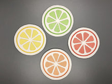 Load image into Gallery viewer, Citrus Coaster Sketchy 4x4 machine embroidery design DIGITAL DOWNLOAD