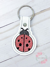 Load image into Gallery viewer, Lady bug  snap tab (fill and applique versions included) machine embroidery design DIGITAL DOWNLOAD
