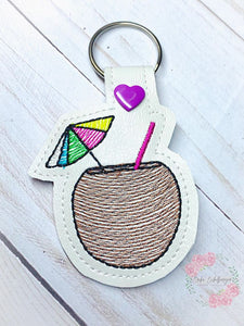 Pina Colada Snap tab 4x4 machine embroidery design DIGITAL DOWNLOAD