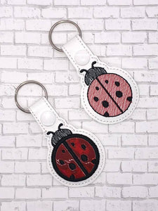 Lady bug  snap tab (fill and applique versions included) machine embroidery design DIGITAL DOWNLOAD