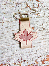 Load image into Gallery viewer, Maple Leaf Key fob set (single and multi files included) machine embroidery design DIGITAL DOWNLOAD