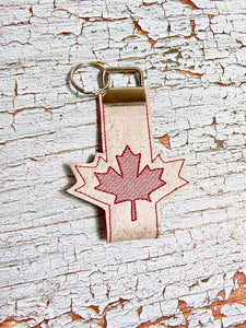 Maple Leaf Key fob set (single and multi files included) machine embroidery design DIGITAL DOWNLOAD