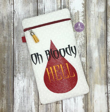 Load image into Gallery viewer, Bloody Hell ITH bag (5 sizes available) machine embroidery design DIGITAL DOWNLOAD