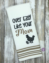 Load image into Gallery viewer, Over Easy like your mom (2 sizes included) machine embroidery design DIGITAL DOWNLOAD