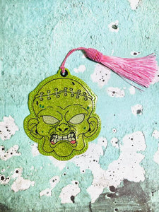 Zombie Head bookmark/Ornament 4x4 machine embroidery design DIGITAL DOWNLOAD