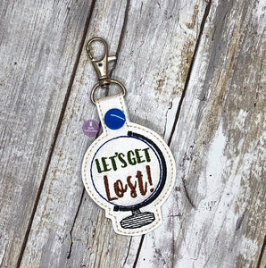 Let's get lost snap tab machine embroidery design DIGITAL DOWNLOAD