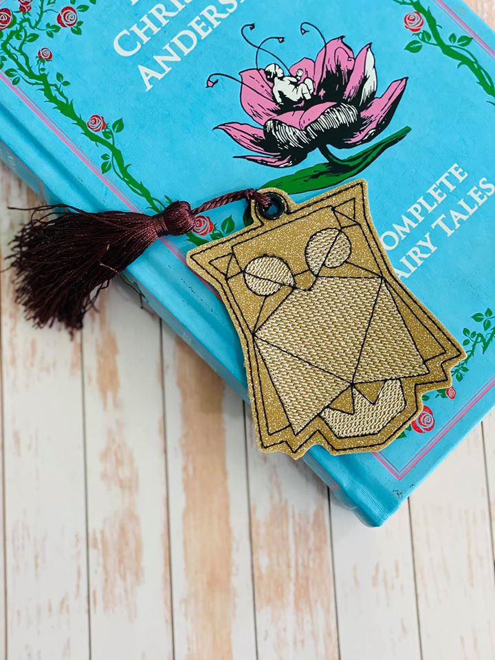 Origami Owl Bookmark 4x4 machine embroidery design DIGITAL DOWNLOAD