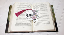Load image into Gallery viewer, Skull flower bookmark/Ornament 4x4 machine embroidery design DIGITAL DOWNLOAD