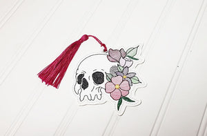 Skull flower bookmark/Ornament 4x4 machine embroidery design DIGITAL DOWNLOAD