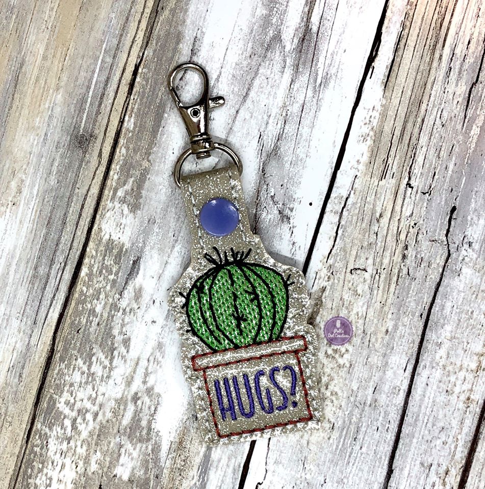 Cactus Hugs? Sketchy Snap tab 4x4 machine embroidery design DIGITAL DOWNLOAD