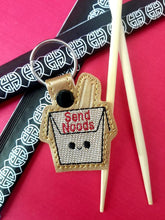 Load image into Gallery viewer, Send Noods 4x4 snap tab machine embroidery design DIGITAL DOWNLOAD