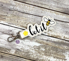 Load image into Gallery viewer, Let it Bee Snap tab 4x4 machine embroidery design DIGITAL DOWNLOAD