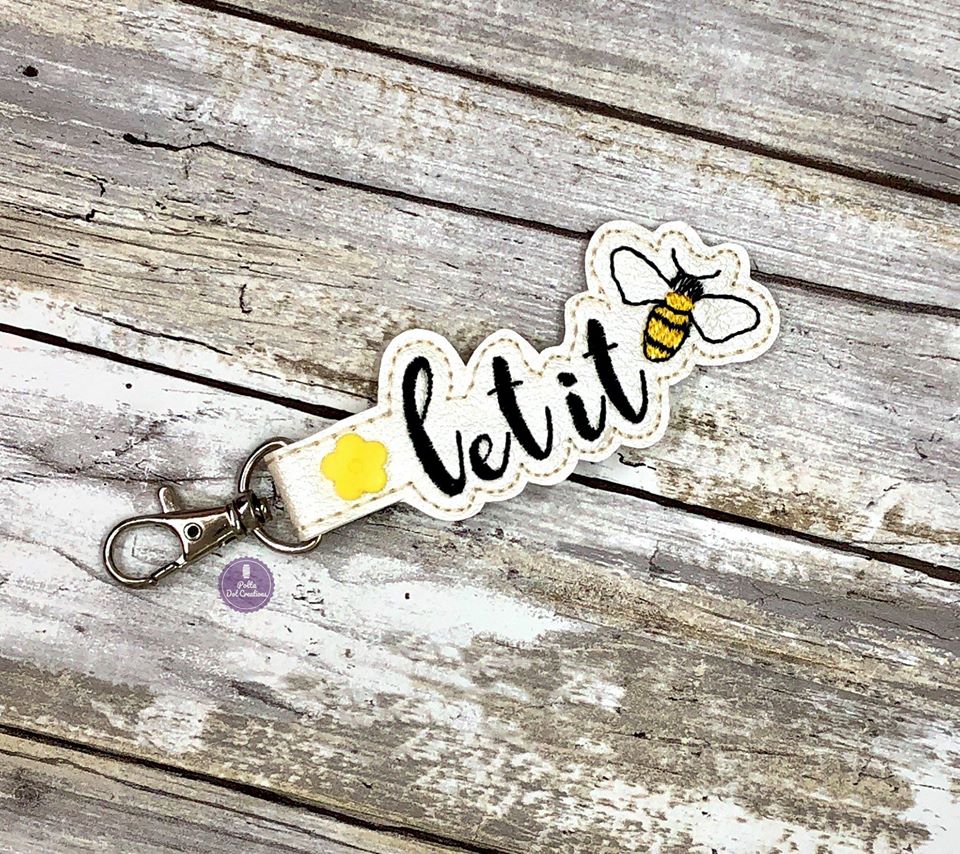 Let it Bee Snap tab 4x4 machine embroidery design DIGITAL DOWNLOAD