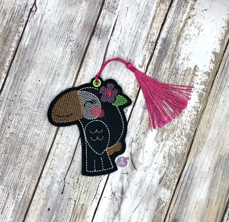 Toucan bookmark sketchy 4x4 machine embroidery design DIGITAL DOWNLOAD