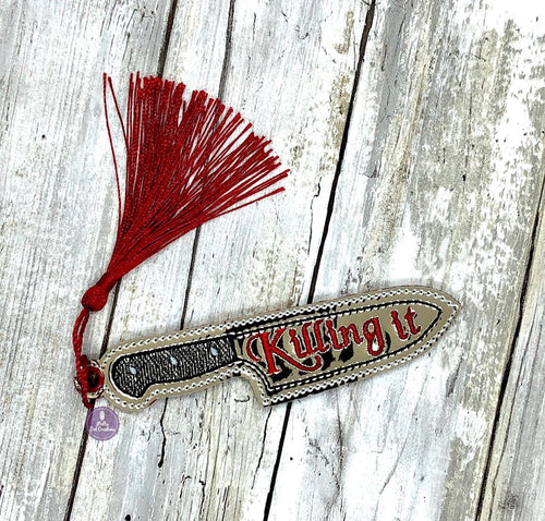 Killing it Bookmark/Ornament 4x4 machine embroidery design DIGITAL DOWNLOAD