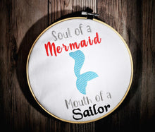 Load image into Gallery viewer, Soul of a Mermaid machine embroidery design (5 sizes included) DIGITAL DOWNLOAD
