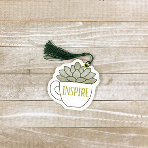 Inspire Bookmark 4x4 machine embroidery design DIGITAL DOWNLOAD