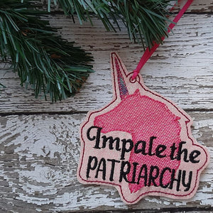 Impale the Patriarchy sketchy Bookmark 4x4 machine embroidery design DIGITAL DOWNLOAD