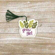 Load image into Gallery viewer, Grow girl Bookmark 4x4 machine embroidery design DIGITAL DOWNLOAD