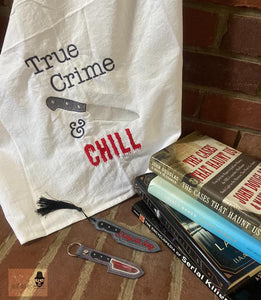 True Crime and Chill applique and fill versions machine embroidery design DIGITAL DOWNLOAD