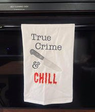 Load image into Gallery viewer, True Crime and Chill applique and fill versions machine embroidery design DIGITAL DOWNLOAD