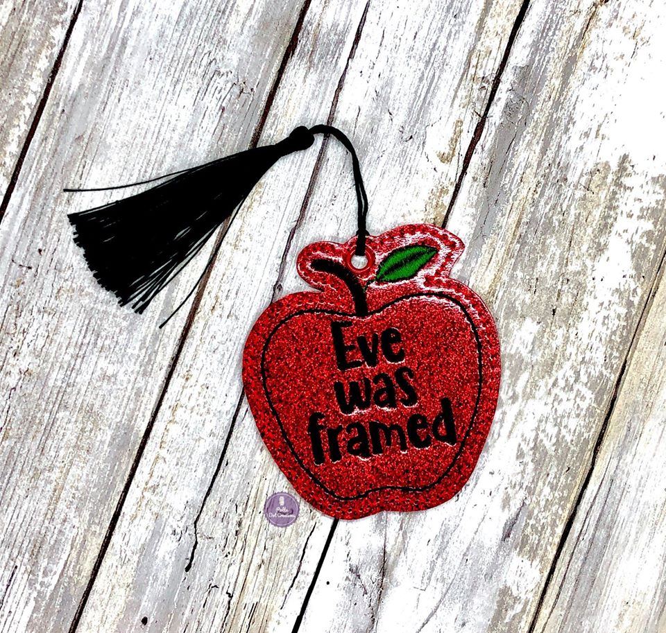 Eve was Framed bookmark 4x4 machine embroidery design DIGITAL DOWNLOAD