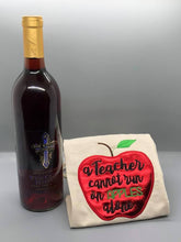 Load image into Gallery viewer, Teachers cannot run on apples alone applique (5 sizes included) machine embroidery design DIGITAL DOWNLOAD