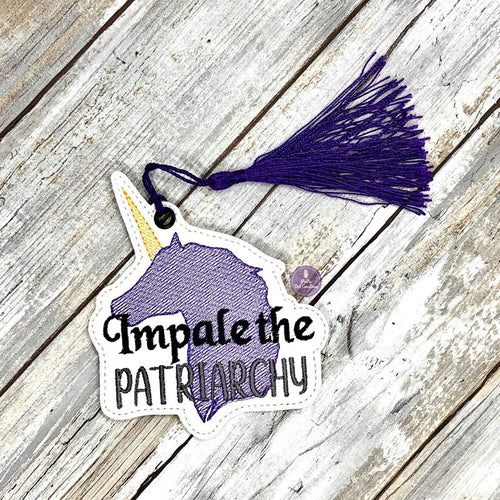 Impale the Patriarchy sketchy Bookmark 4x4 machine embroidery design DIGITAL DOWNLOAD