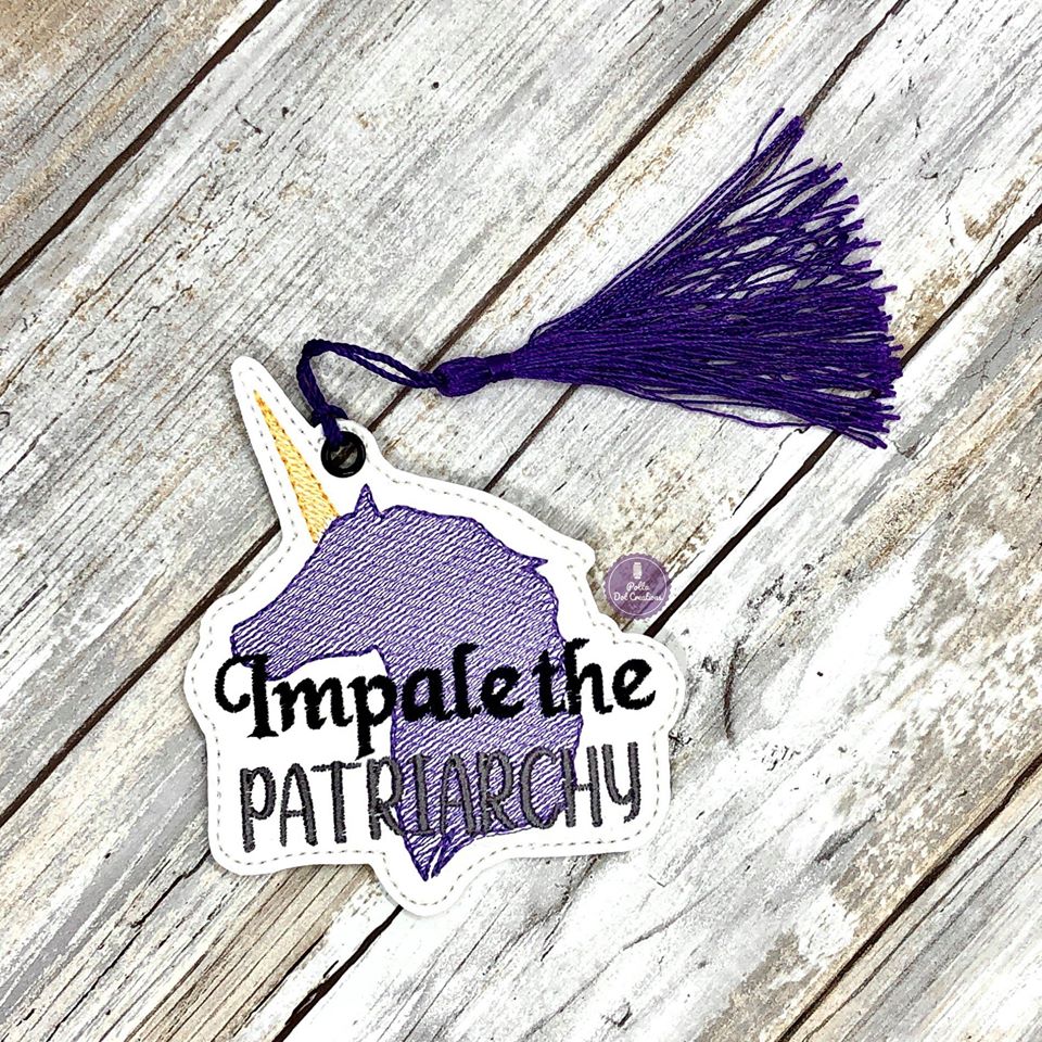 Impale the Patriarchy sketchy Bookmark 4x4 machine embroidery design DIGITAL DOWNLOAD