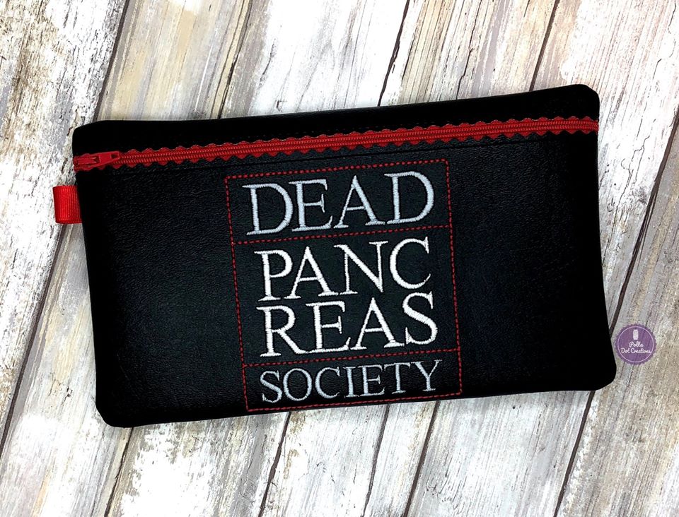 Dead Pancreas Society ITH bag (4 sizes available) machine embroidery design DIGITAL DOWNLOAD