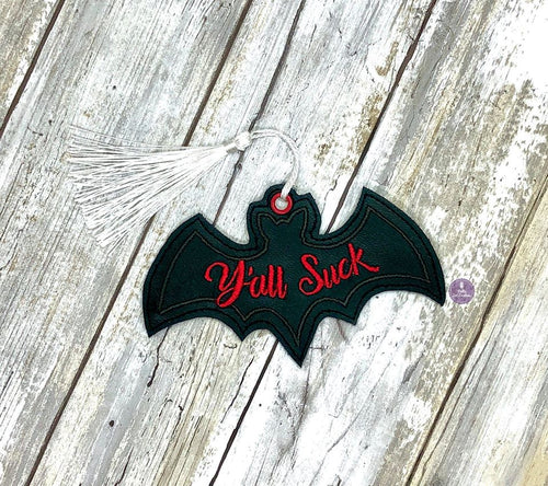 Y'all Suck Bookmark 4x4 machine embroidery design DIGITAL DOWNLOAD