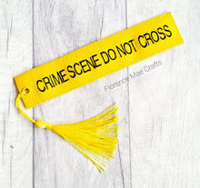 Load image into Gallery viewer, Crime Scene tape bookmark 5x7 machine embroidery design DIGITAL DOWNLOAD