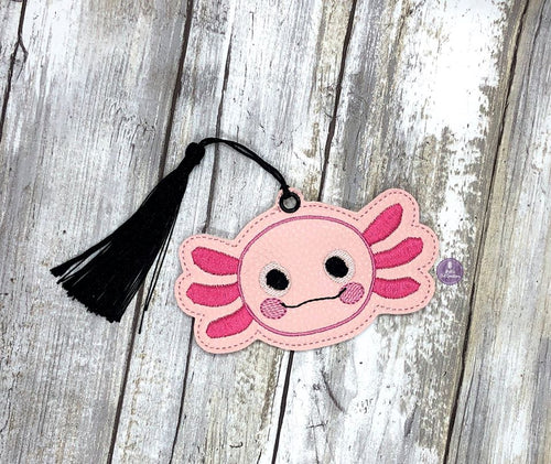 Axolotl head Bookmark 4x4 machine embroidery design DIGITAL DOWNLOAD