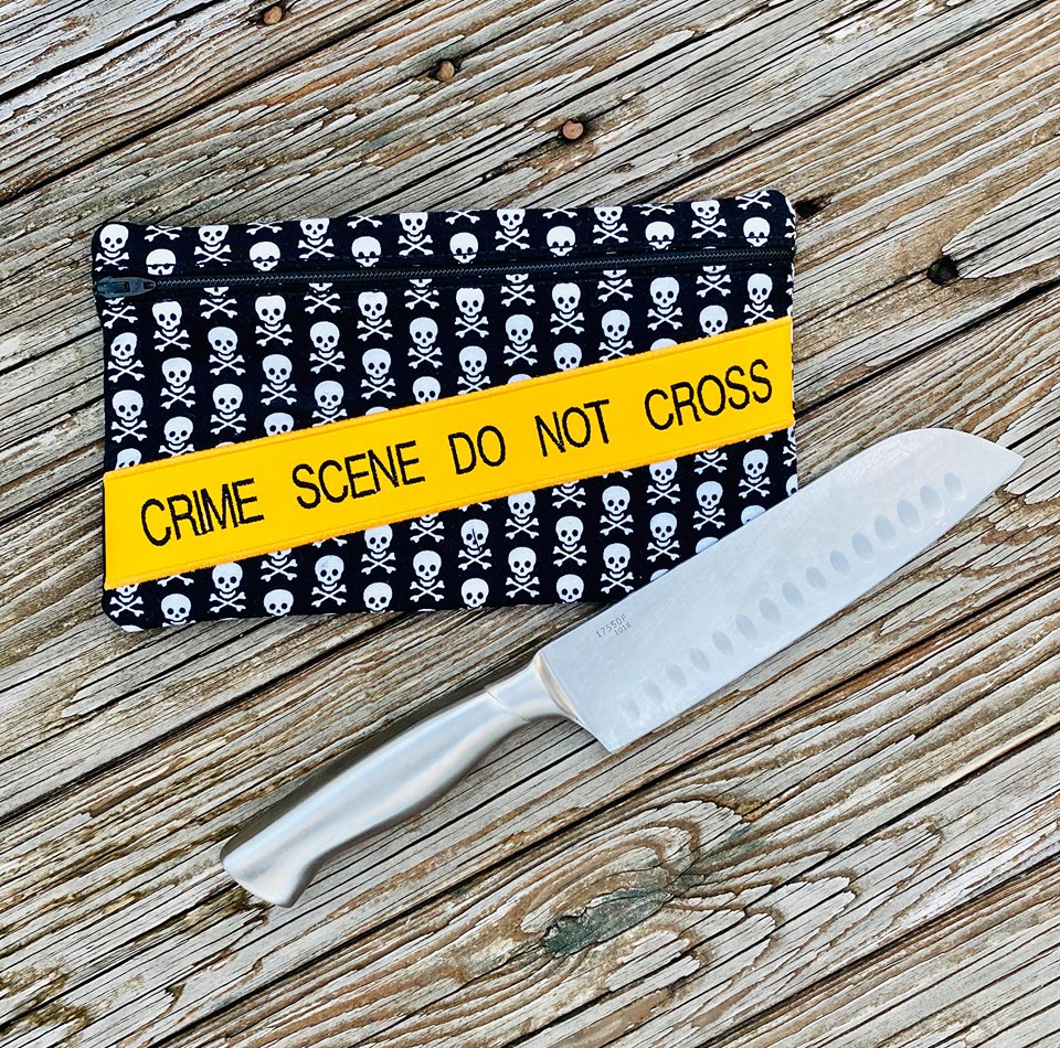 Crime Scene Tape Applique ITH Bag (4 Sizes available) machine embroidery design DIGITAL DOWNLOAD