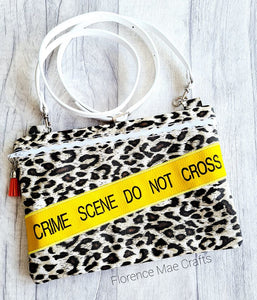 Crime Scene Tape Applique ITH Bag (4 Sizes available) machine embroidery design DIGITAL DOWNLOAD
