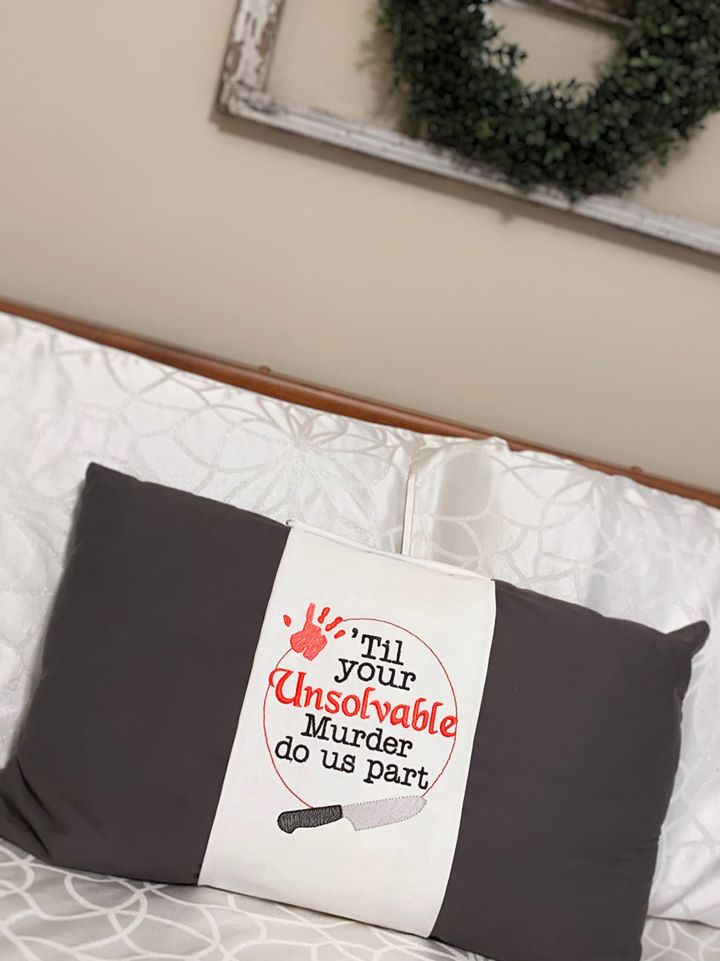 Til your unsolvable murder do us part machine embroidery design (4 sizes included) DIGITAL DOWNLOAD