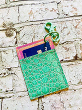 Load image into Gallery viewer, Key chain wallet (two styles and 4 variations) 5x7 hoop ITH machine embroidery design DIGITAL DOWNLOAD