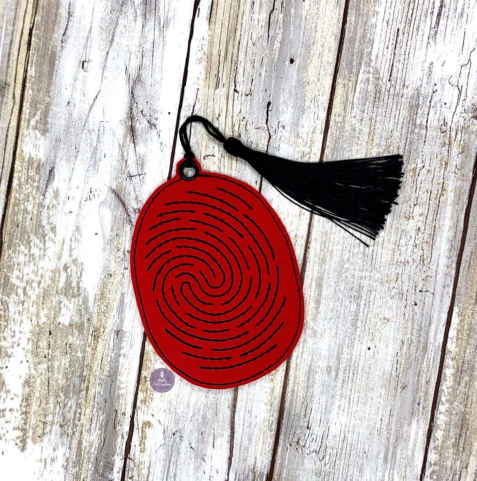 Fingerprint bookmark/ornament 4x4 machine embroidery design DIGITAL DOWNLOAD