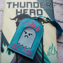 Load image into Gallery viewer, Boo Sheet sketchy Bookmark 4x4 machine embroidery design DIGITAL DOWNLOAD
