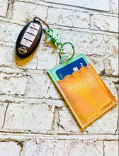 Load image into Gallery viewer, Key chain wallet (two styles and 4 variations) 5x7 hoop ITH machine embroidery design DIGITAL DOWNLOAD