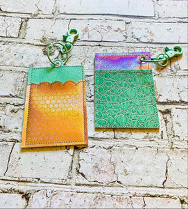 Key chain wallet (two styles and 4 variations) 5x7 hoop ITH machine embroidery design DIGITAL DOWNLOAD