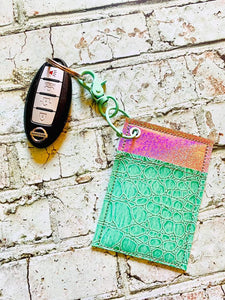 Key chain wallet (two styles and 4 variations) 5x7 hoop ITH machine embroidery design DIGITAL DOWNLOAD