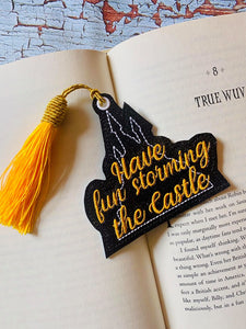 Have fun storming the castle bookmark/ornament 4x4 machine embroidery design DIGITAL DOWNLOAD