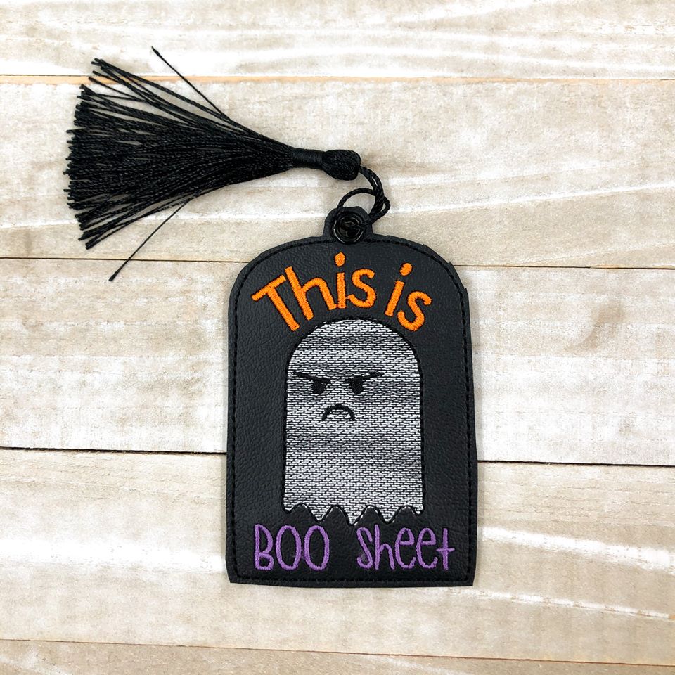 Boo Sheet sketchy Bookmark 4x4 machine embroidery design DIGITAL DOWNLOAD