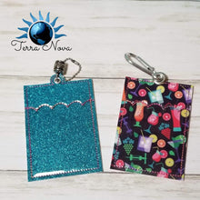 Load image into Gallery viewer, Key chain wallet (two styles and 4 variations) 5x7 hoop ITH machine embroidery design DIGITAL DOWNLOAD